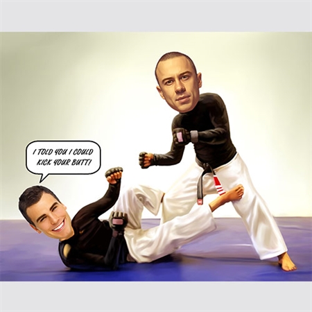 Karate Match Caricature from Photos - myDaVinci